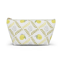 Lemon Tile Accessory Pouch w T-bottom in Yellow